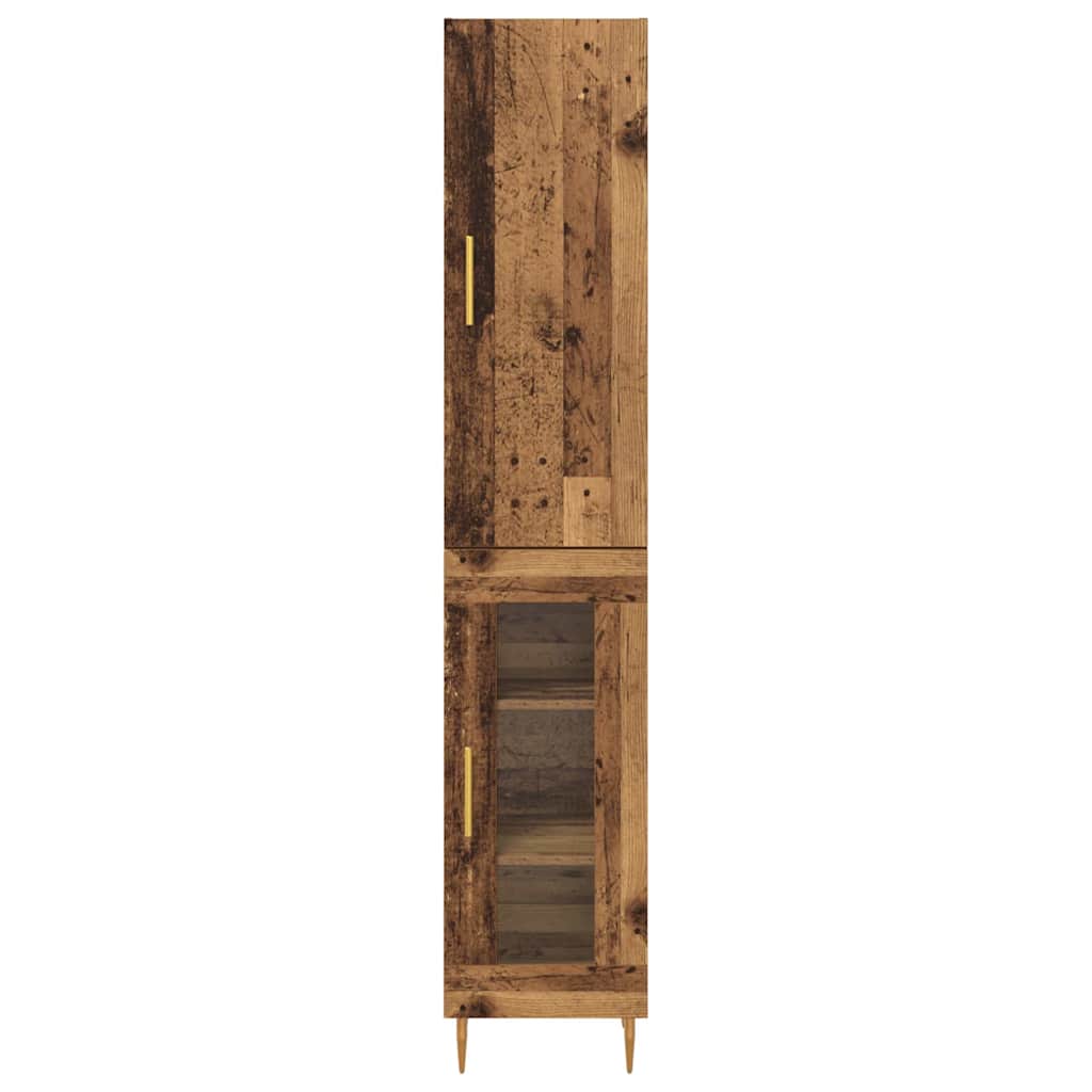 Highboard 2 pcs Reclaimed Wood Wood Based Material