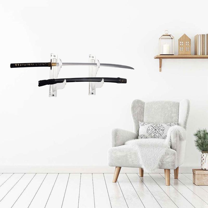 Fashionable Swords Hanger Bracket Rack with Mounting Hardware Supports Various Swords 2 Pack Supplies for Home Use
