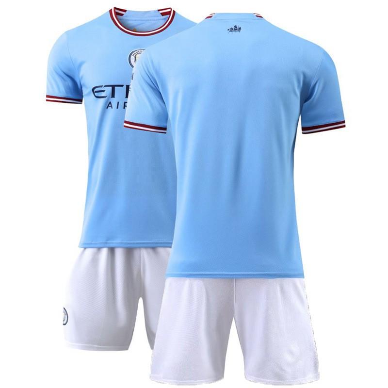 

2223 Manchester City Jersey No. 17 De Braunet Home Away Children Adult 10 Aguero Football Set Size 22 fits 125cm-135cm height