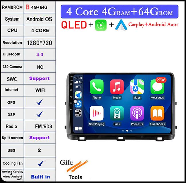 9'' Android 14 For Kia Ceed 3 CD 2018 - 2022 Carplay Auto Car Radio Multimedia GPS Video Player Stereo DSP Head Unit WIFI+4GLTE