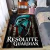 "Resolute Guardian Carpet with Spartan Helmet and Flag Design" Suitable for Use As an Anti-slip for Living Room Bedroom Sofas