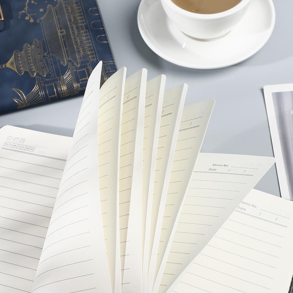 Guochao Anteckningsbok Presentuppsättning: Kinesisk stil mötesprotokollbok inspirerad av Palatsmuseet med logotyp