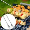 2Pcs Extendable Fork, Stainless Steel Telescopic Forks With Long Handle, Extended Fork for BBQ Dinner Fruit Dessert, Extends 8.4 To 25.2 Inch