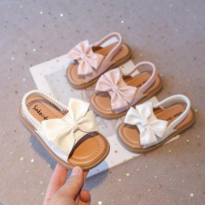 Mädchenschuhe 2025 Sommer Neue Schleife Mädchensandalen Mode Prinzessinnenschuh Bequemer Kinderschuh Allmatch Flach Studentenschuhe