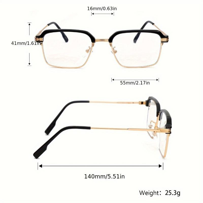 Fashion Metal Metal Square Simple Personality Half-frame Women Men Eye Protection Anti Blue-ray Glasses