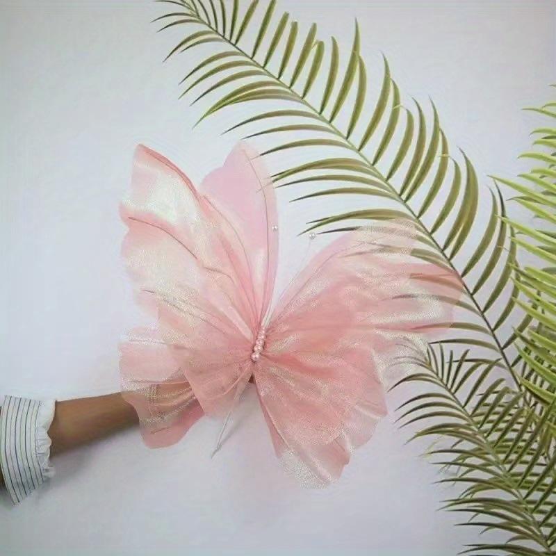 3pcs Giant Artificial Flowers Decor, 19.69inch Yarn Butterfly Poppy Flowers, Three-dimensional Butterfly, New Marriage Decor, Home Wedding Party Decor