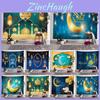 Stunning Eid Mubarak Tapestry Moon Star Wall Hanging Decor Ideal For Celebrating Ramadan