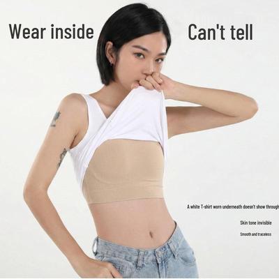 Seamless Pullover Chest Binder Bra for Women with Large Bust - T-Back Sports Vest
