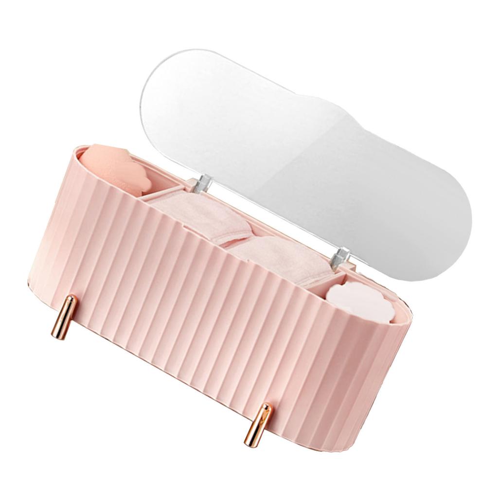 Dustproof Makeup Organizer Box Plastic Cotton Swab Pad Storage Container with Lid For Bathroom Home