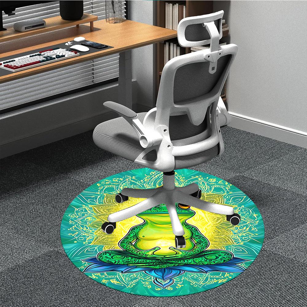 

1pc Frog Mandala Chair Carpet for Office, Non-slip, Soft and Durable Leisure Rug, Perfect for Office, Living Room yy251103122 80cm by 80cm