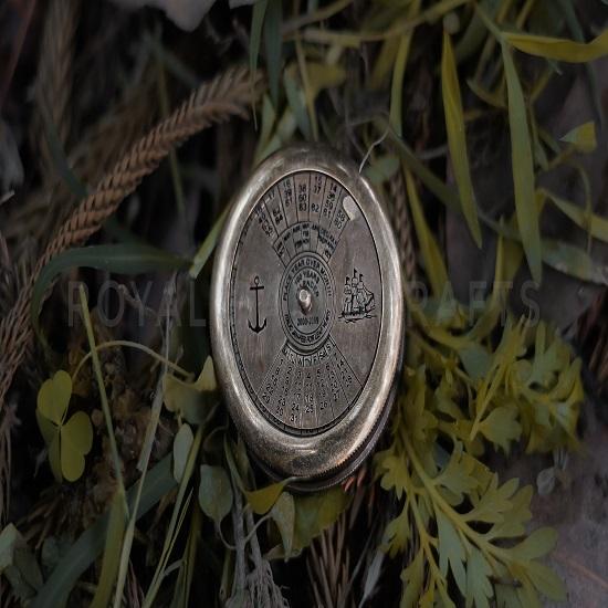 Brass Compass With 100 Years Calendar Vintage Look, Valentines Day Gift Antique Vintage Nautical Compass Christmas Gift