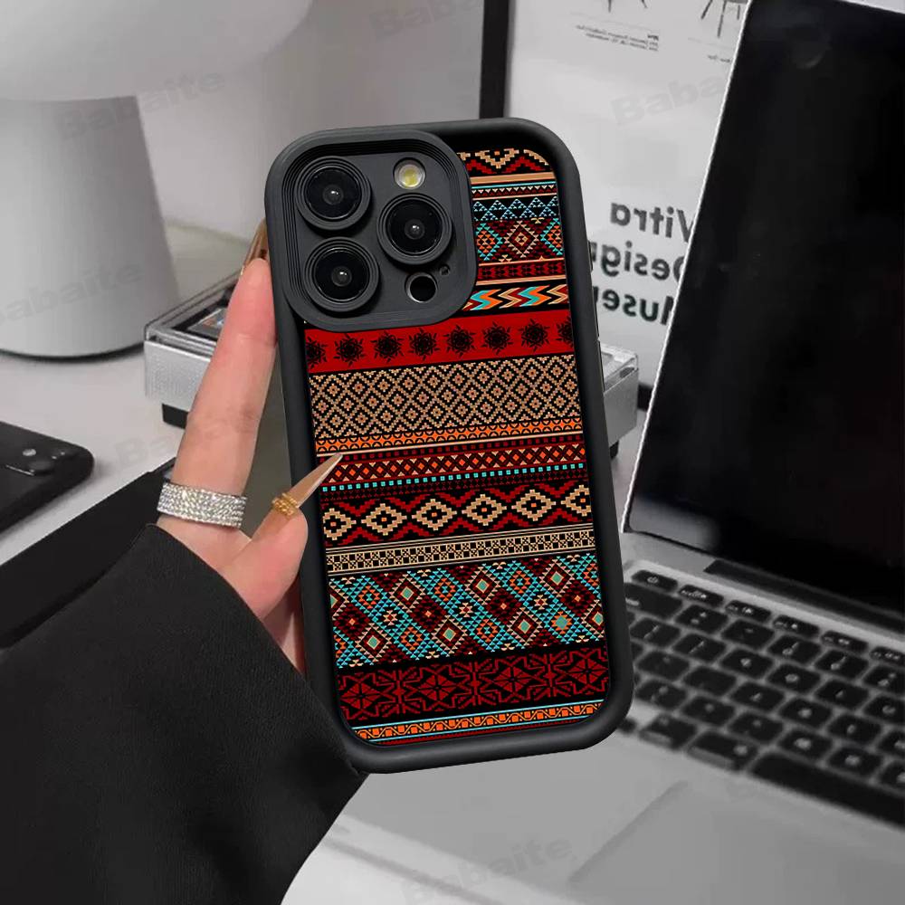 G-Ukraine Ornament Pattern For IPhone 17 Pro Max 16 15 14 13 12 11 Plus Black Soft Phone Cover