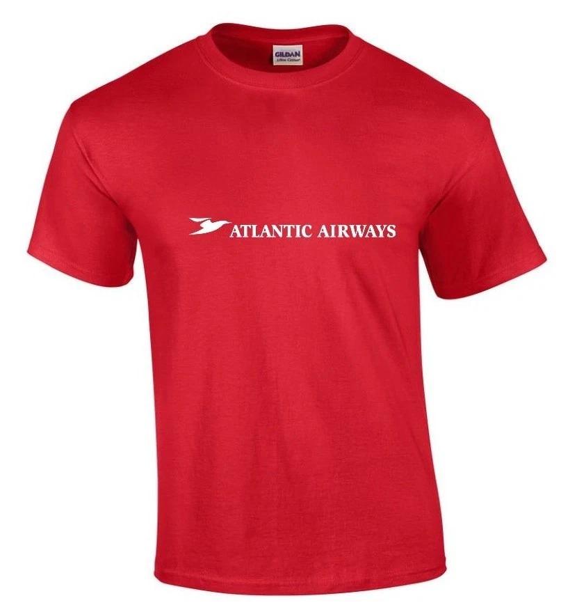 Atlantic Airways White Logo Faroese Airline Red Cotton T-Shirt M