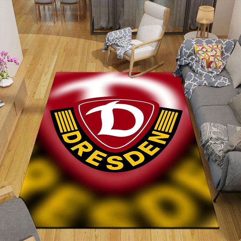 SG Dynamo Dresden Logo Flanell Bedruckter Teppich, Dekoration für Sofa zu Hause im Wohnzimmer & Schlafzimmer, Rutschfeste Spiel-Flanell-Bodenmatte für Spielzimmer