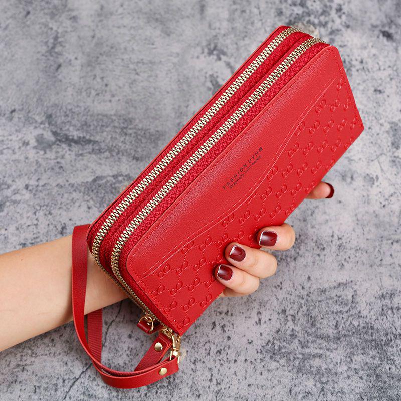 Women's Large Zipper Wallet with Phone Pocket and Card Slots