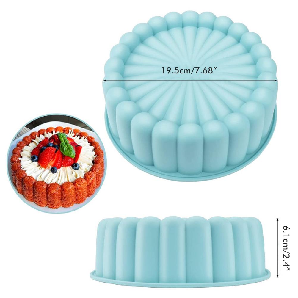 7in Sunflower Shape Silicone Baking Mold Reusable Round Cake Bread Pie Flan Tart Molds Baking Trays