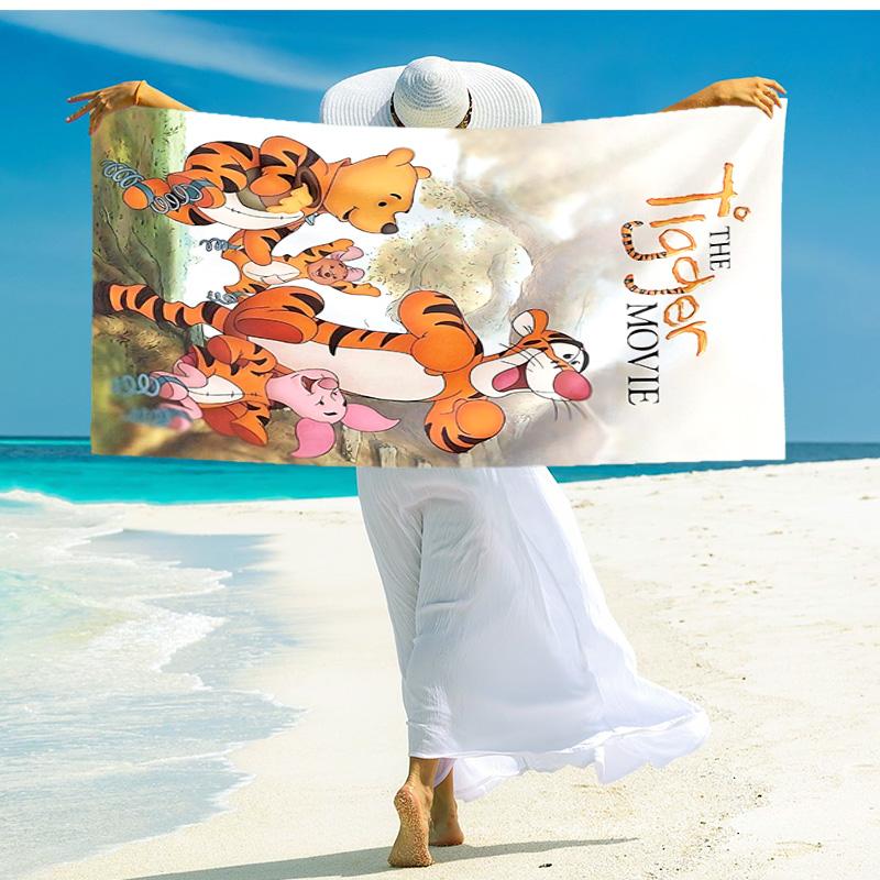 1pc Tiger Piglet Adventure beach towel,quick drying absorbent beach towel,outdoor sports swimming beach towel,Soft and comfortable Y7187