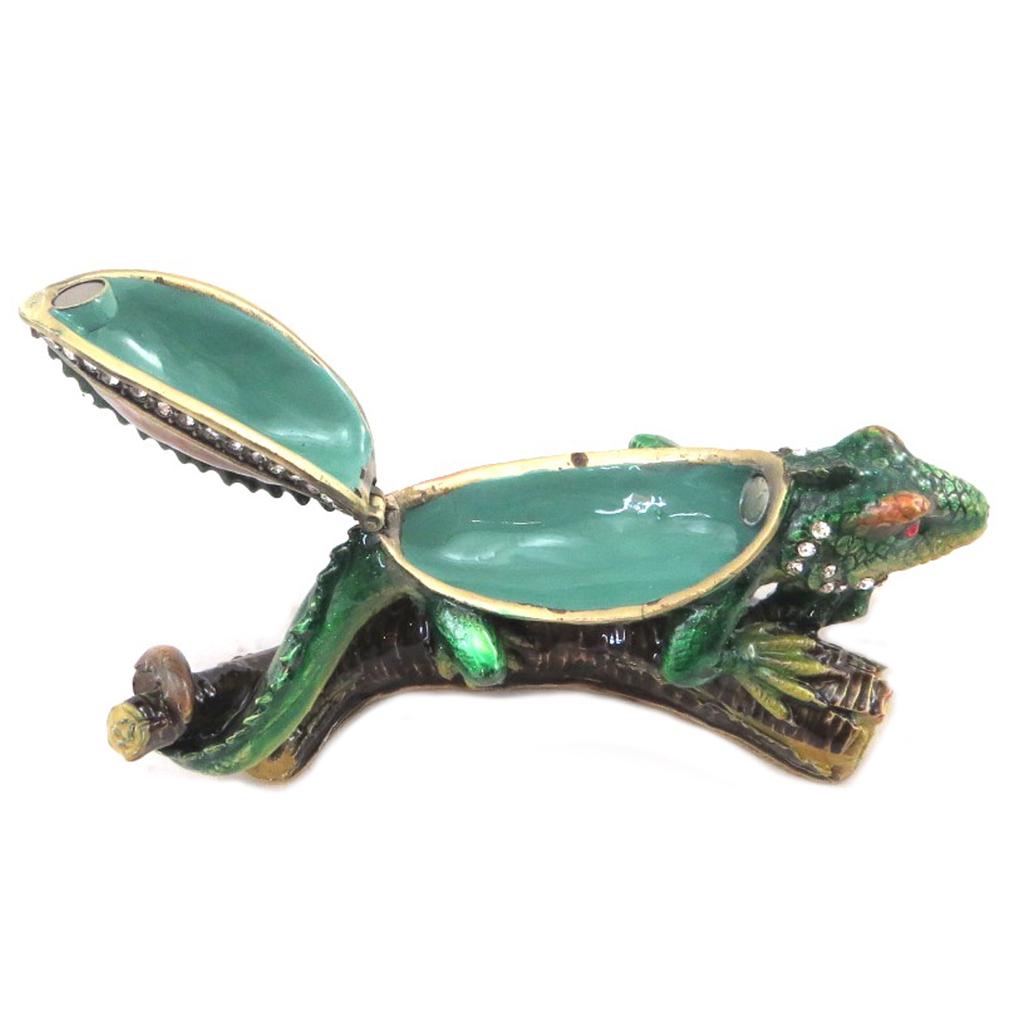 Les Trésors De Lily [P9433] - Schmuckschatulle 'Leguan' grün - 11x5x4 cm