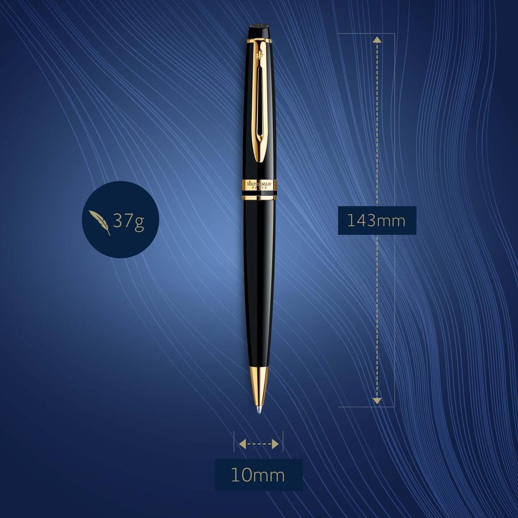 WATERMAN Expert Essential Black GT Ballpoint Fine Gift Luxury S0951690 Pen, Nib, Oil-Based, Boxed, Gift,
