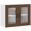 VidaXL Kitchen Wall Cabinet and Glass Door Kalmar Brown Oak, Kitchen Wall Unit, Wall Cabinets with 853614