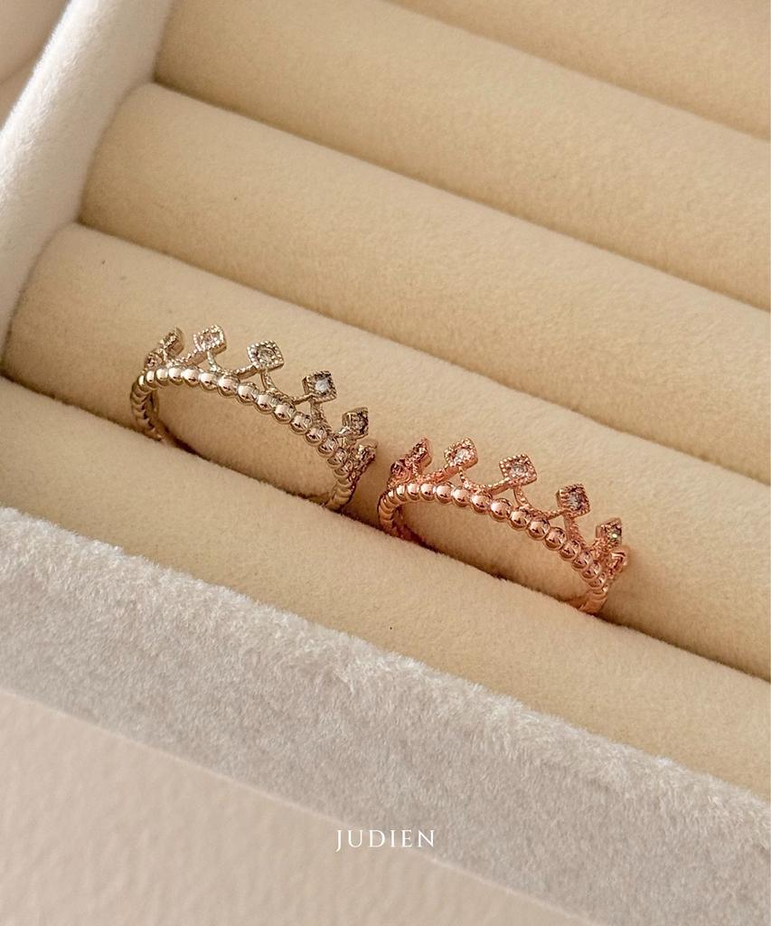 Judien 14K 18K Tiar Crown Cubic Ring