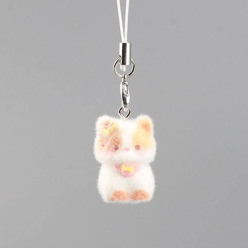 Kawaii Pluszowy Uroczy Kot Breloczek Stado Zwierząt Wisiorek Smycz do Telefonu Wiszący Sznurek Urok Breloki Akcesoria DIY Prezenty dla Dziewczynki