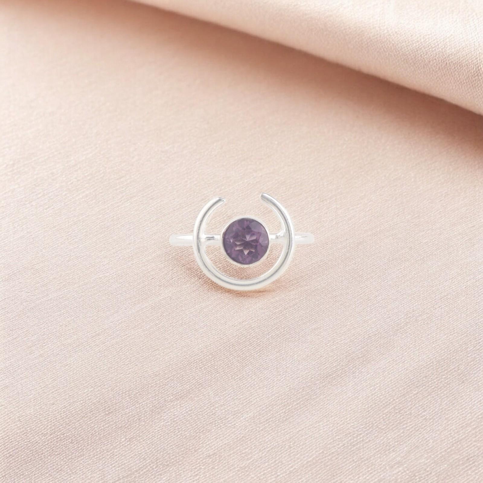 

Кольцо с фиолетовым аметистом, серебро 925 пробы, украшения ручной работы, кольцо для нее RR-54-8 13