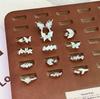 Retro Emaille Verschmiert Grau-Grün Schmetterling Personalisierbarer Öffnungsring Damen Weiß Exquisite Blume High-End Super Fee Ring