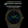 Top Marke Luxusmode Neue Herrenuhr Wasserdicht Leuchtend Quarz Doppeltes Kalenderuhr