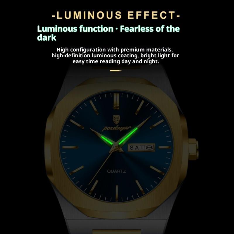 Top Marke Luxusmode Neue Herrenuhr Wasserdicht Leuchtend Quarz Doppeltes Kalenderuhr