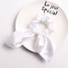 Solid Color  Satins Scrunchie With Bunnies Ears Design Soft Fabric Stretchy Hair Rope Accessories For Women Girls