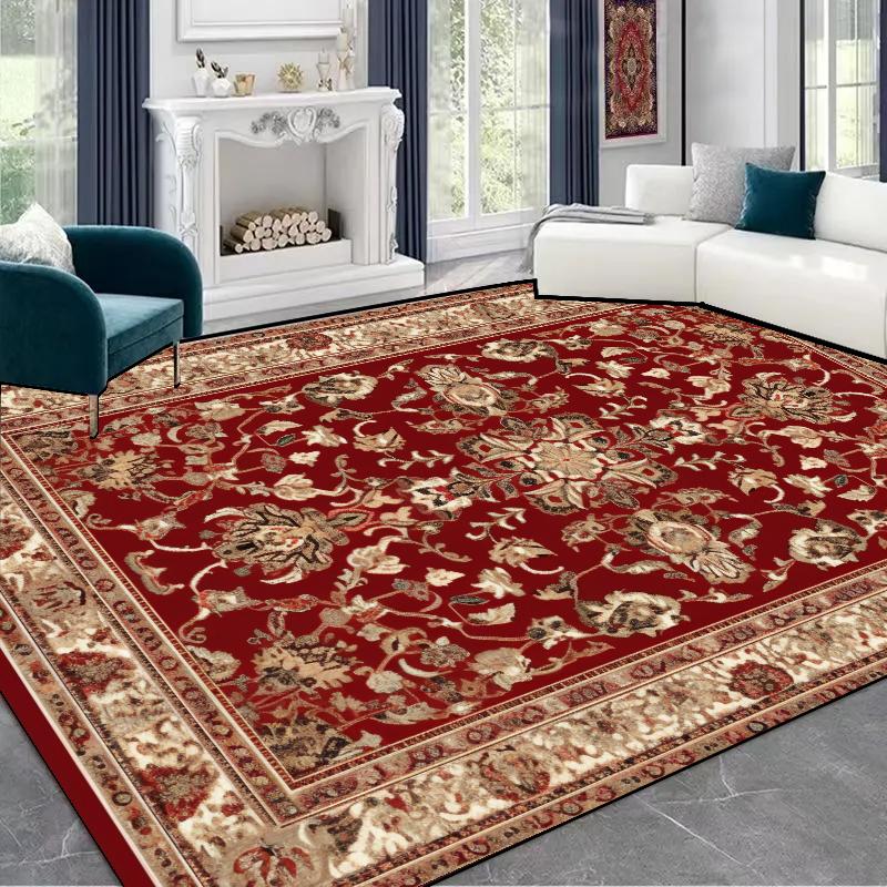 Persian Style Luxury Big Carpets for Living Room Decoration Bedroom Green Anti Slip Rugs Ins Plush Customizable Large Area Mats
