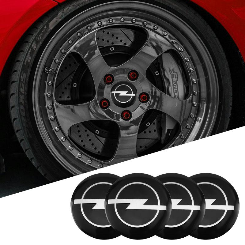 

4 шт. 56 мм Наклейки на ковпаки коліс автомобіля Центральна заглушка ковпака Значок-емблема автомобіля Наклейка для Opel Astra Insignia Vivaro Corsa Mokka Zafira Vectra OPC чорний