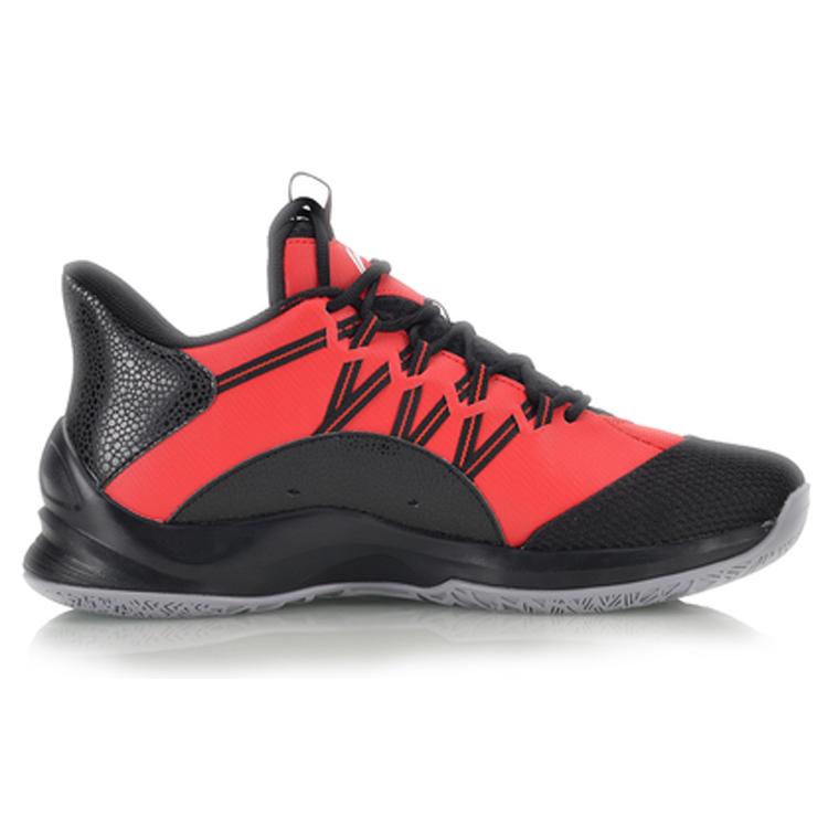 Li Ning Star Speed Rebound Cushioning Lightweight Slip Resistant Low top Basketball Shoes Men's Vermilion ABAQ009-1