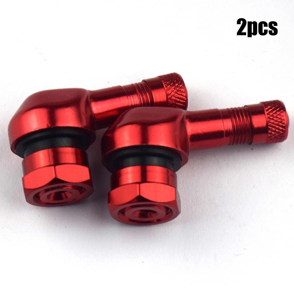 2PCS CNC Motorcycle 90 Degree Angle Wheel Tire Stem Tubeless Valve Aluminum Easy To Fill And Easy To Use To Check Tire Pressure.