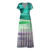 Women's Summer Sequin Printed V-Neck Long Dresses Dresses