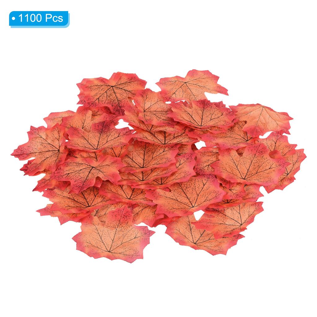 Artificial Leaves, 400/1100 Pcs Fall Maple Autumn Fake Leaf for Wedding Party Thanksgiving Halloween Decoration, Gold