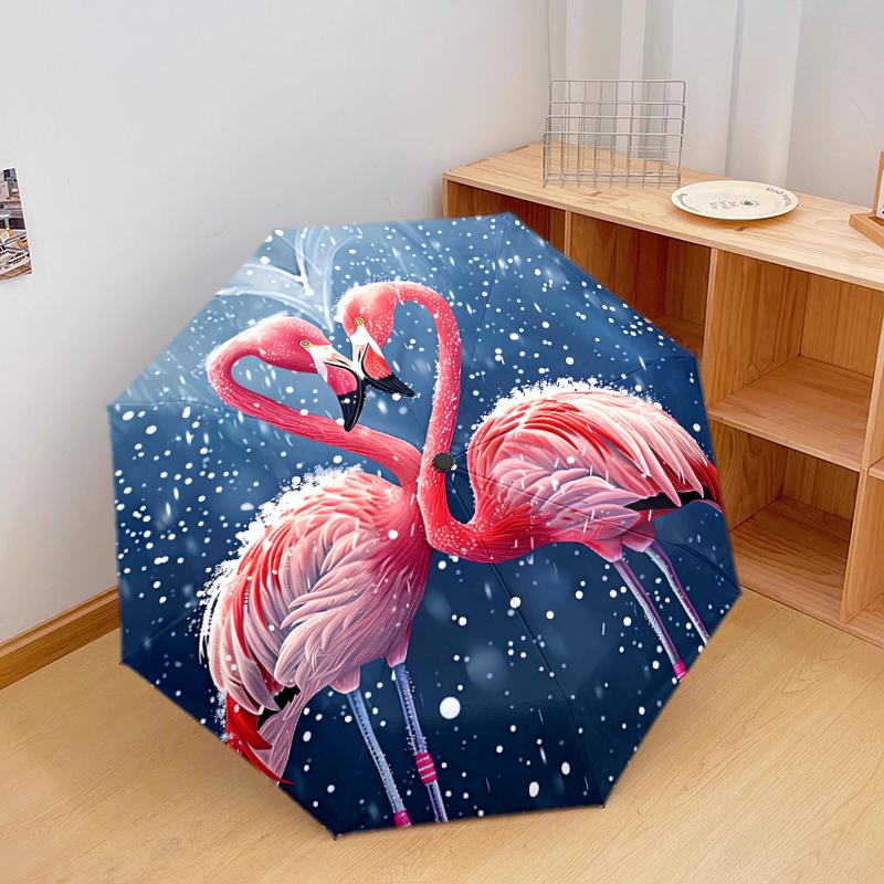 1 PC Automatic Folding Umbrella - cute pink Pattern, Portable & Foldable Design with 8 Ribs, Christmas Birthday Gifts