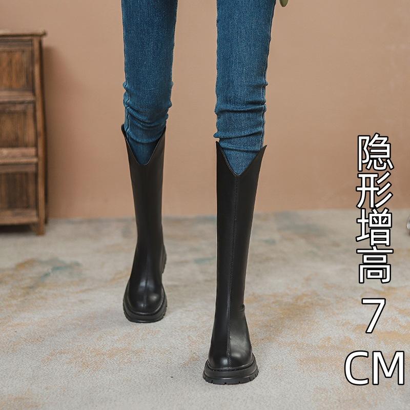 

thick-soled boots for women s new autumn and winter small versatile boots for women, but knee-thin inner height-increasing single boots 40