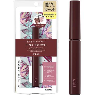 KiSS Lasting Curl Mascara 50 Pink Brown Nuance Color Removes with Warm Water Face 4.5g Mascara, Long-lasting Curl, + Wash.