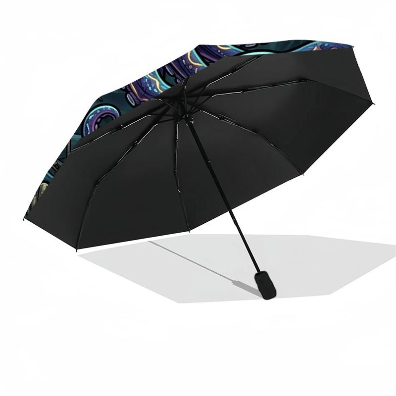 Oceanic Kraken Legend pattern umbrella, portable and foldable design, 8 ribs, a casual accessory for Halloween, Christmas, and birthday gifts.