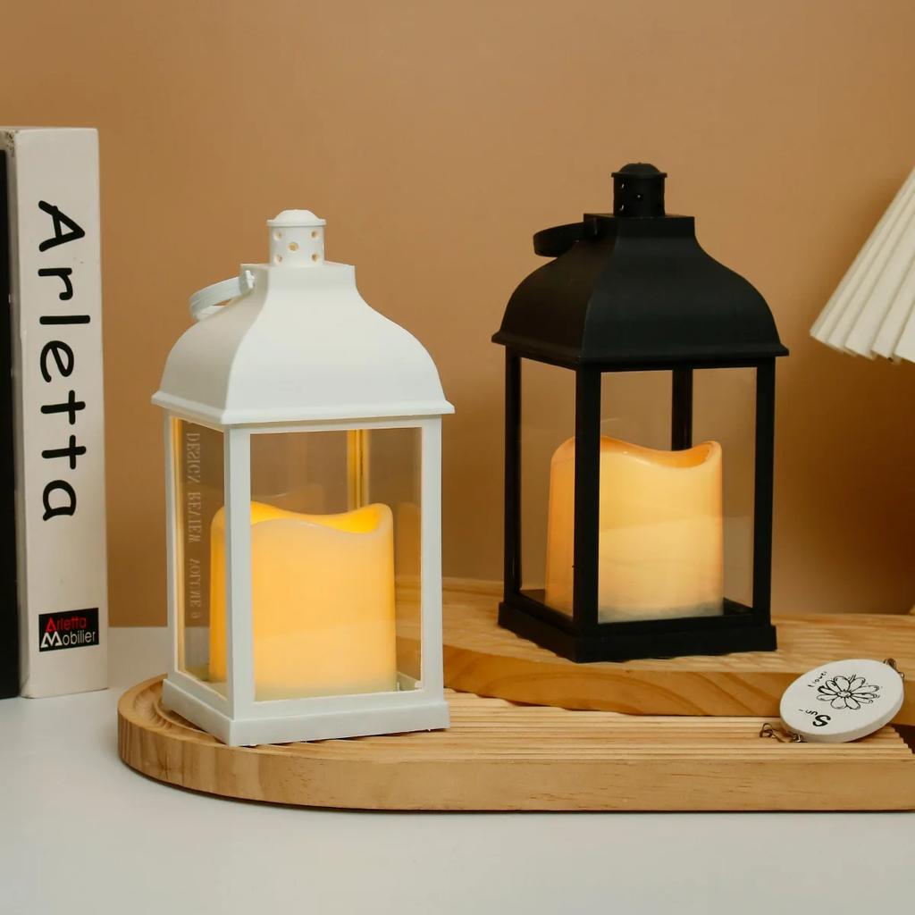 Portable LED Candle Lamps Night Camping Tent Lanterns Outdoor Garden Desk Holiday Atmosphere Retro Night Light Decorative Lamps