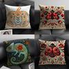 Fashing Natural Floral Colors Pillow Case Natural Linen Double-Sided Printing Sofa Home Decor Cushion Cover