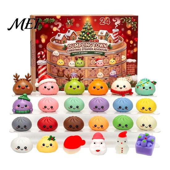 Collectible Mini Plushies Christmas Squeezy Toy Advent Calendar 2026, 24 Days Dumpling Toys Countdown Cute Animal Soft Calendar, Decor Jumbo