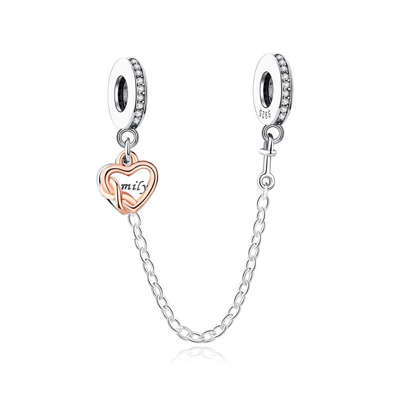 New Copper Charm Bead Charms Safety Chain Music Notes Love Heart Pendant Bead Charms Compatible With Do It Yourself Bracelets Bangles Women Diy Jewell