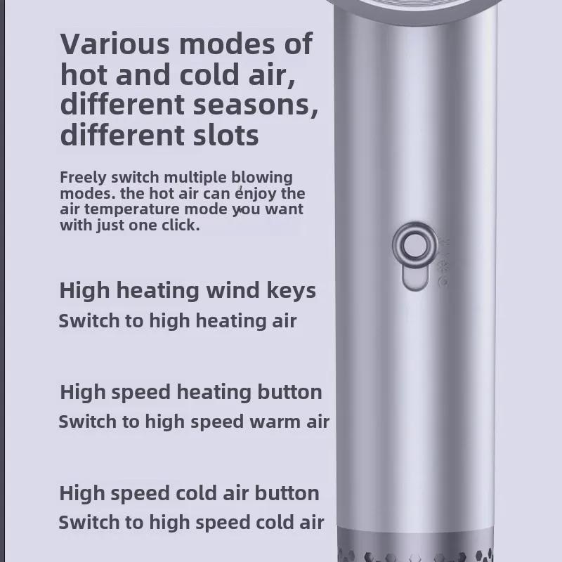Portable 24-Year New Hair Dryer: Strong Hot/Cold Wind, Blue Light, Ideal for Student Dorms