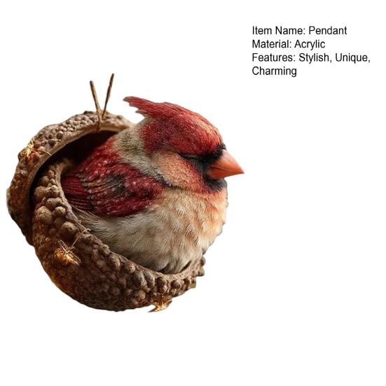 Forest Animal Acorn Ornaments Acrylic Cute Christmas Trees Hanging Decorations Rustic Home Decor Holiday Gift for Animal Lovers