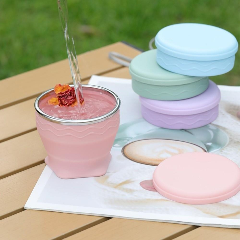 200ml Foldable Silicone Cup Silicone Drinking Mug New Portable Drinking Cup  Camping