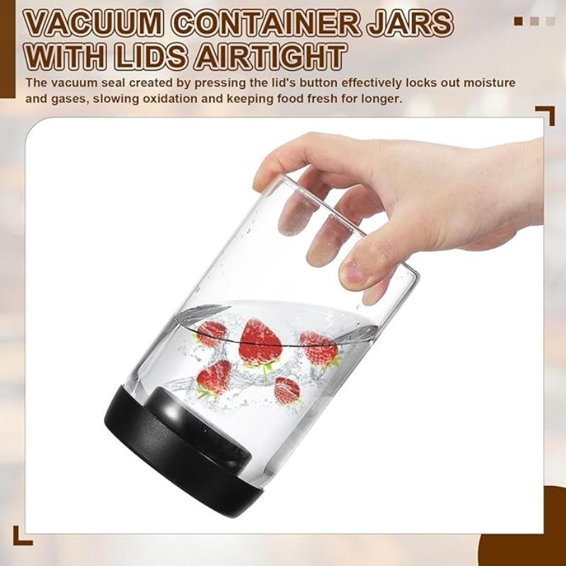 Coffee Vacuum Container, Glass Coffee Bean Storage Container with Lids for Spices Biscuits Loose Leaf Tea, Black Gold Tone