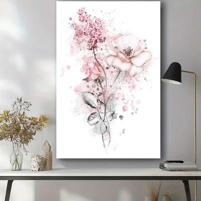 Stampa Immagini da Parete Regali Cameretta Bambini Decorazione Casa Acquerello Rosa Poster Decorazione Asilo Nido Fiore Dipinti su Tela